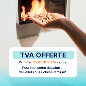 Jusqu'au 22 avril, tva offerte sur vos palettes de bois de chauffage